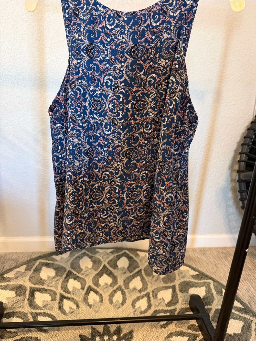 Paper Crane Navy Blue Paisley Tank Top